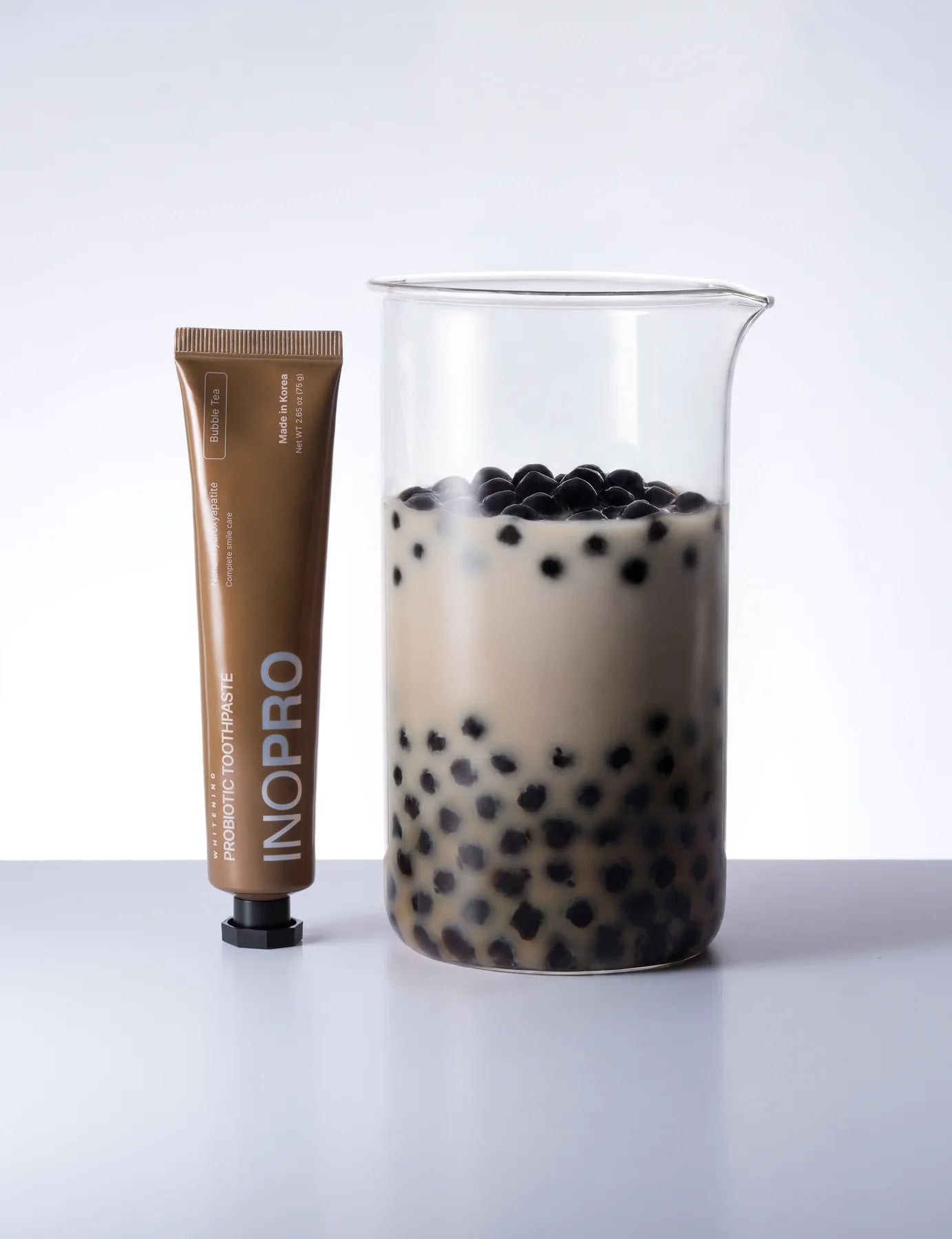 Bubble Tea toothpaste in a flavor-inspired still life